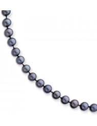 14k Yellow Gold 6.5-7mm Black Akoya Saltwater Cultured Pearl Bracelet