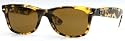 RAY BAN 2132, RB2132 944 YELLOW BROWN TORTOISE PLASTIC CRYSTAL BROWN LENS WAYFARER SUNGLASSES SHADES