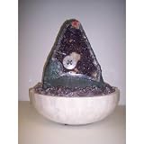 Aqua Amethyst Geode Fountain With Light And Crystal Wheel