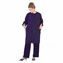 Betty Dain Crinkle Nylon Big Shirt Snap Purple