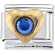 Heart September Birthstone Italian Charm