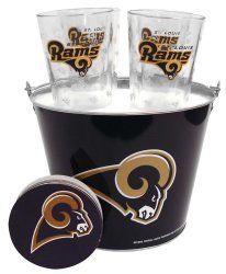 St. Louis Rams Pint Glasses and Beer Bucket Set | St. Louis Rams Gift Set