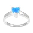 Sterling Silver and Blue Opal Heart Ring