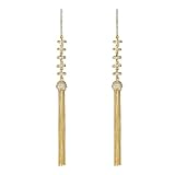 31vxcyr8 mL. SL160  14K Gold Plated .925 Sterling Silver C.Z. Fringe Earrings