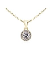 0.49 carats Round Diamond Halo Pendant
