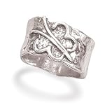 Textured Ring with Butterfly
