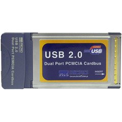 Micro Innovations USB740R USB 2.0 Card Bus PCMCIA 2-Port Adapter