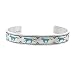 Running Wolf Cuff Bracelet in Sterling Silver with Turquoise Chip Inlay, #7901