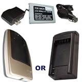 Hitech - Battery and Smart Travel Charger for Nikon CoolPix S10 Digital Camera