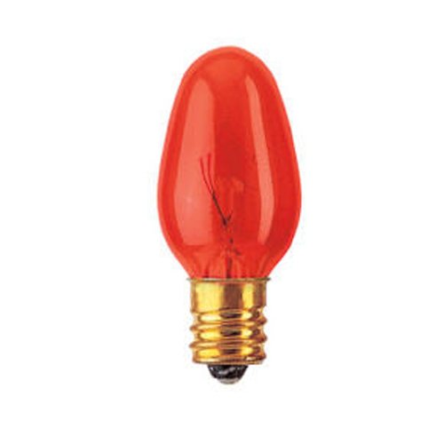 Bulbrite 5C7TR 7W C7 Transparent Red