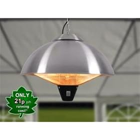Ceiling Mounted Electric Halogen 2.1kw Patio Heater - Two Heat Settings