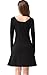 Honeykoko Women's Casual slim fit Dress long Sleeve Solid Flare A-line Dresses