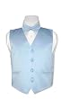 Covona BOY'S Solid BABY BLUE Color Dress Vest BOWTIE Set