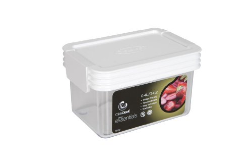 Click Clack Kitchen Essentials .45-Quart Airtight Container, White Lid