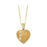 3 Diamond Heart Pendant 1/6 ct. in 14K Yellow Gold with Chain