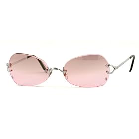 Authentic Cartier Rimless Titanium Sunglasses Pink
