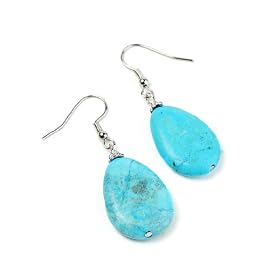 Turquoise Stone Tear Drop Earrings Fashion Jewelry