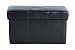 BEST Nottingham Leather Storage Ottoman, Black