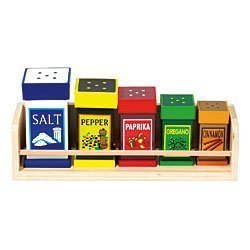 Melissa & Doug Deluxe Wooden Spice Rack Set