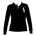 NEW Ladies Ralph Lauren Skinny Long Sleeve Polo Shirt Black