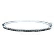 Silver Black Diamond Bangle Bracelet (0.25 cttw)