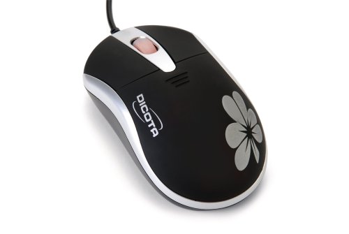 Dicota Blossom optische Maus schnurgebunden schwarz