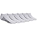 adidas Kids-Boy's/Girl's Cushioned No Show Socks (6-Pair), White/Black/Aluminum 2, Large
