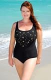 All That Glitters One Piece Plus Size Tank Swimsuit by Longitude - Women's Swimwear Plus Size Swimsuit