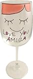 Personalised Love you Amiga Wine Glass(25 characters EXTRA personalisation)