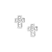 14K White Gold 1/3 ct. Princess Cut Diamond Cross Earrings