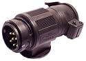 Adapter 13/7 polig, zum Anschluss von Anh&auml;ngern mit 7- poligem Stecker (alte Ausf&uuml;hrung) an Fahrzeuge mit 13-poliger Steckdose (neue Ausf&uuml;hrung)
