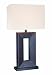 Lite Source LS-20325LTR Marco Table Lamp, Leather Base with Off-White Fabric Shade