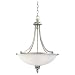 Sea Gull Lighting 65351-965 Three-Light Laurel Leaf Pendant, Satin Etched Glass Shade, Antique Brushed Nickel