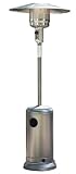 New Outdoor BBQ Gas Patio Heater Silver Powder Coated Hammered Metal Steel 5KW - 12KW Using Propane or Butane or LPG Gas Total Height 224cm