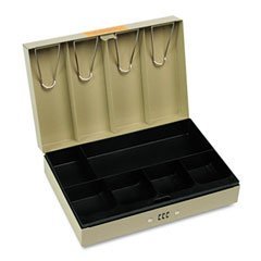 MMF Industries 221619003 Steel Cash Box with Lock and Handle in Sand Color
