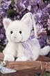 Sugar Carrymore White Kitty Cat Large 12" Stuffed Animal Plush Purse By Bearington Collection