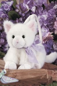 31vytWqn9fL Sugar Carrymore White Kitty Cat Large 12 Stuffed Animal Plush Purse By Bearington Collection