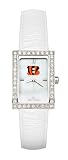 Cincinnati Bengals Ladies Allure Watch White Leather Strap