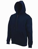 Fruit of the loom zip through hooded sweatshirt hoodie Navy blue Medium (38 - 40 inch chest)