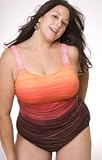 Golden Stripes Two Piece Plus Size Tankini Swimsuit - Women's Swimwear Plus Size Swimsuit