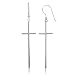 Stainless Steel Cross Diamond Earrings (GH, SI, 0.06 carat)