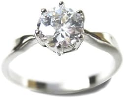 Alloy Clear Crystal Classic Solitaire Ring -SKU#: f-rg1a