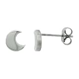 Small Stainless Steel Crescent Moon Stud Earrings