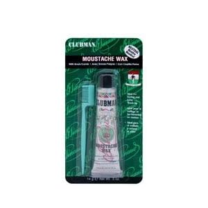 Buy Clubman Mustache Wax with Brush Comb - Brown by Clubman
