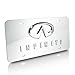 iPick Image for Infiniti Dual 3D Heavy Metal Chrome Logo on Chrome Stainless Steel License Plate for Decorative