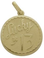 10K Yellow Gold Lucky #13 Age Expression Pendant with chain
