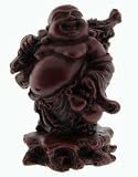 Happy Travelling Buddha - Imitation Red Wood Figurine