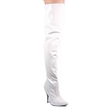 SEDUCE 3010 5" Thigh Boot, White Patent-Size 13