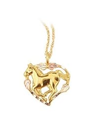 Beautiful! Black Hills Gold /yellow-gold Diamond-cut Horse Heart Pendant