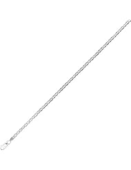 Silver with Rhodium Finish 2.8mm wide Diamond Cut Flat Mariner Chain with Lobster Clasp
